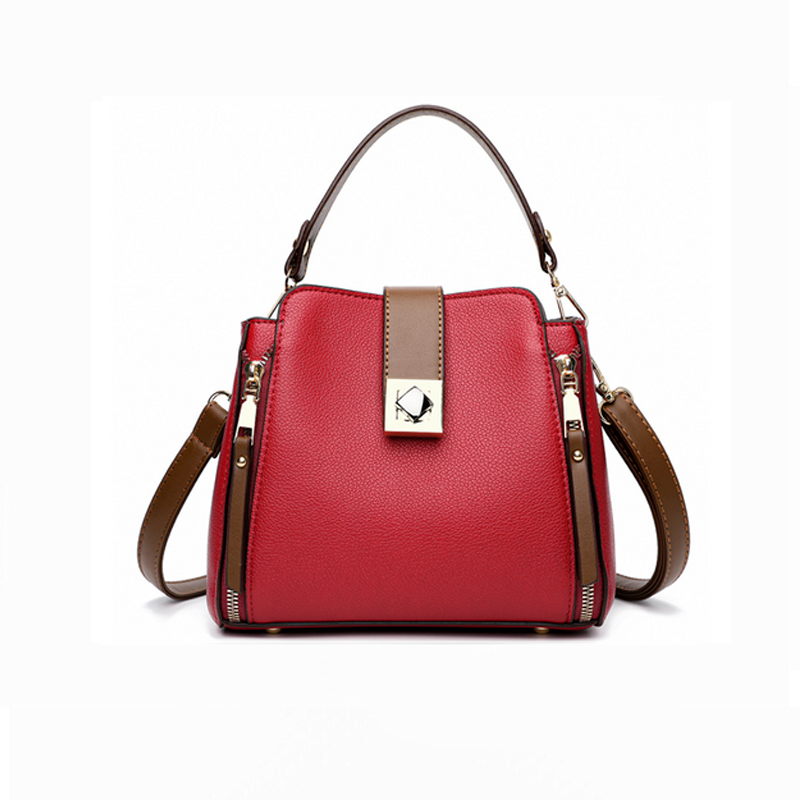 Bolsa Feminina Transversal de Couro Legítimo - Elegance Red