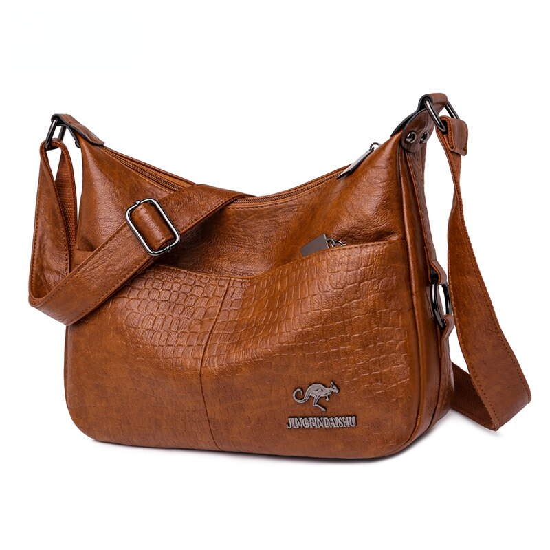 Bolsa De Couro Legítimo Feminina Crossbody  - Virtua