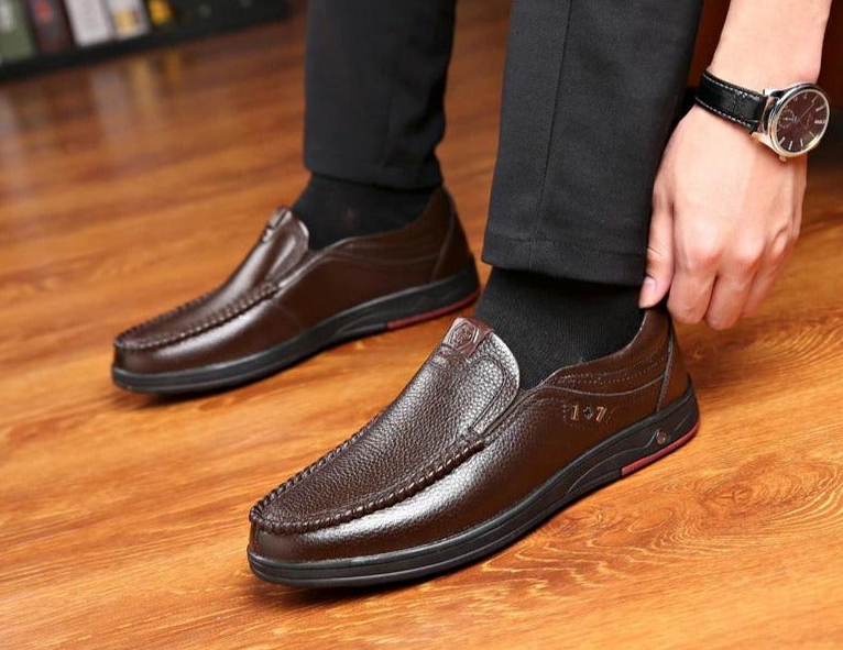 Sapato masculino casual de couro