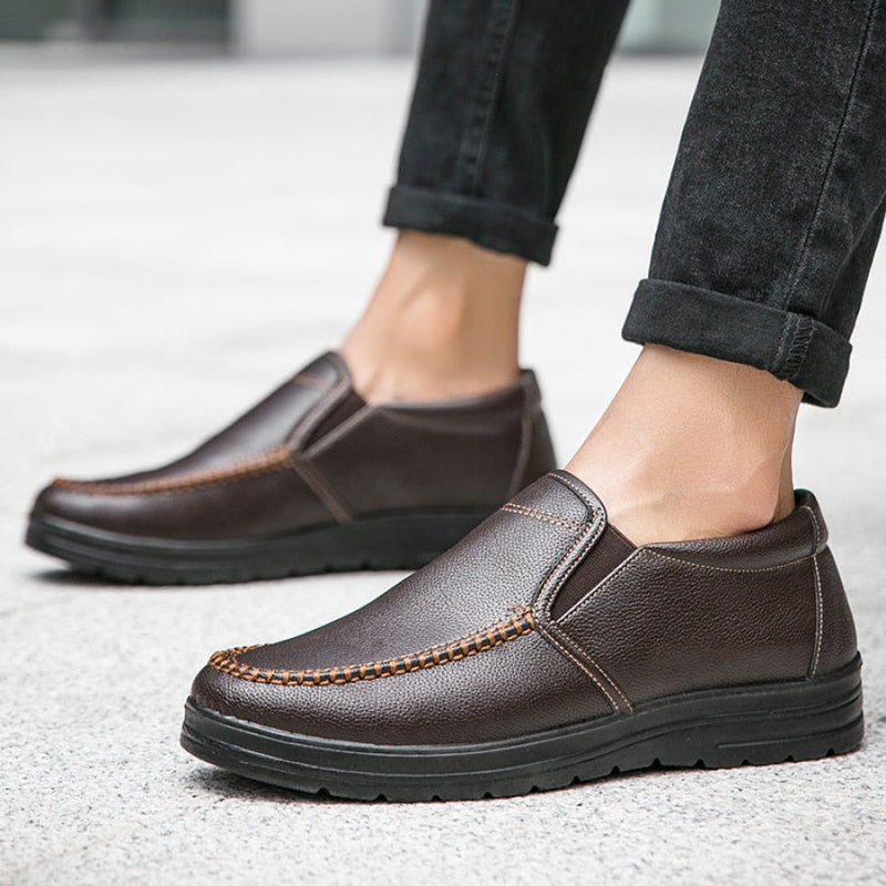 Sapato Slip On Masculino de Couro Legítimo - Casual Comfort